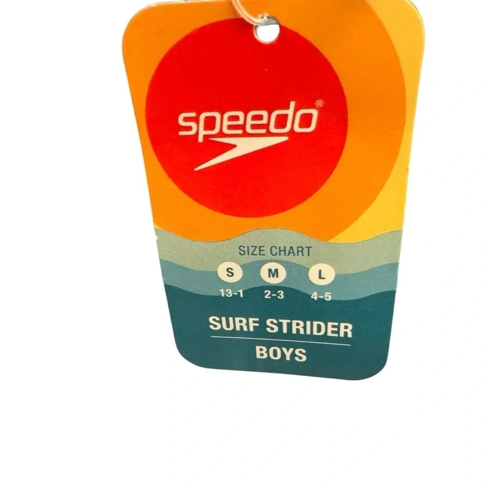 Speedo Kids Blue and Green Pull-on Water Shoes Surf Strider Junior Size L 4/5